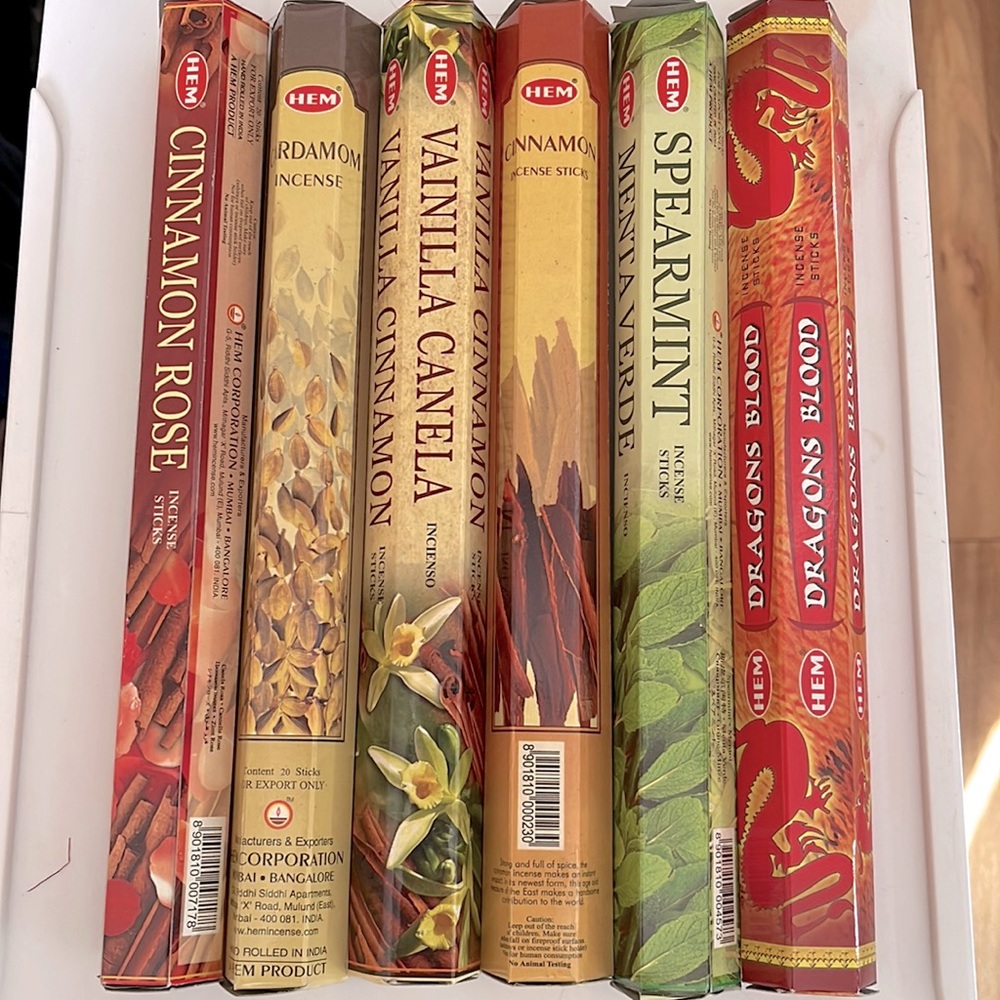 6 packs of 20 incense sticks HEM